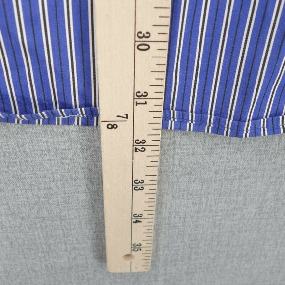 Ralph Lauren Shirt Mens Large Blue Striped Classic Fit Long Sleeve Button Front - Picture 8 of 10